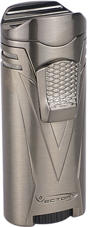 Zigarrenfeuerzeug Vector Ironquad 4strahlig (Farbvariante: Gun metallic)