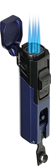 Zigarrenfeuerzeug Vector Quattro 4strahlig (Farbvariante: Blau)
