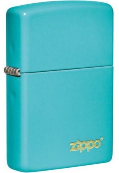 Zippo Flat Turquoise mit Logo