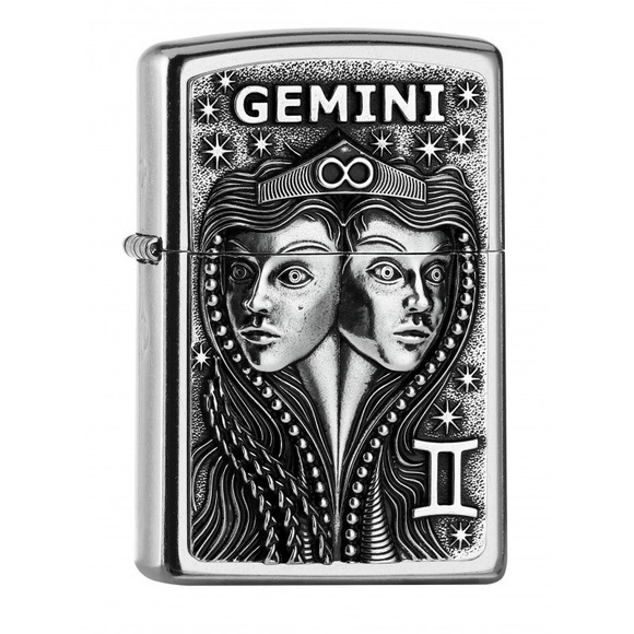 Neu Zippo Sternzeichen Zwilling Emblem