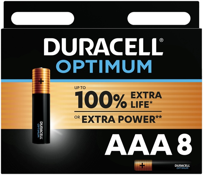 Duracell Batterien Optimum AAA/LR03 8 Stück