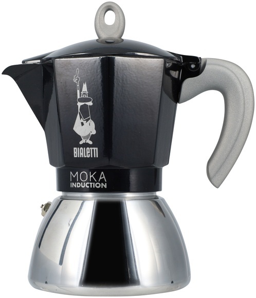 Bialetti Moka Induktion 6 Tassen Filtersystem schwarz