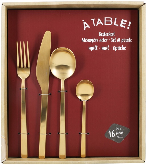 À Table! Besteckset gold matt 16-teilig