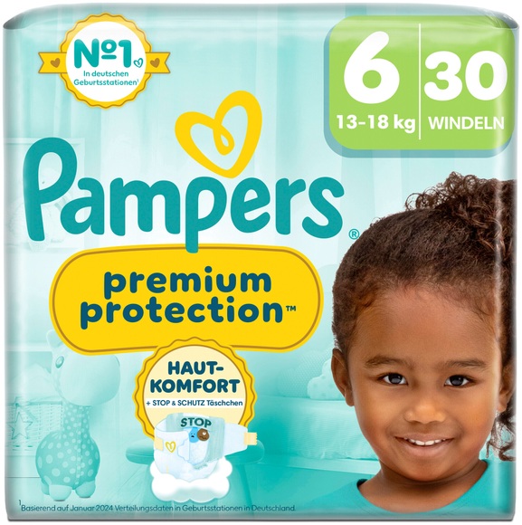 Pampers Premium Protection Grösse 6 Extra Large 13+kg 30 Stück