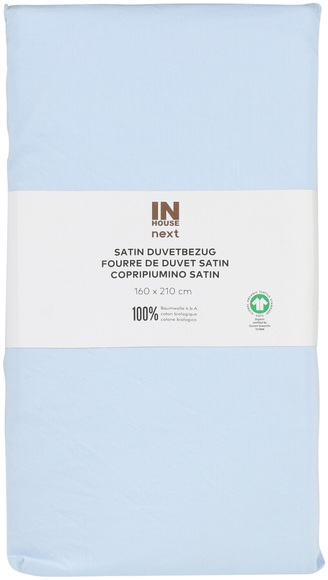 Inhouse NEXT Duvet Satin Paspel 160x210 hellblau