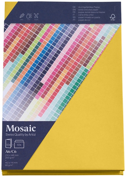 Artoz Mosaic Karten/Kuverts A6/C6 gelb je 10 Stück