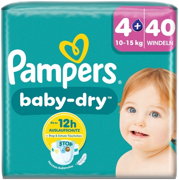 Pampers Baby Dry Grösse 4+ Maxi Plus 10-15kg 40 Stück