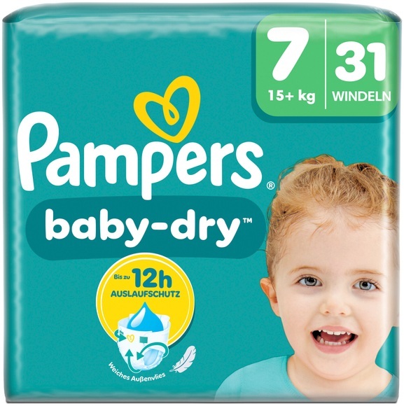 Pampers Baby Dry Grösse 7 Extra Large 15+kg 31 Stück
