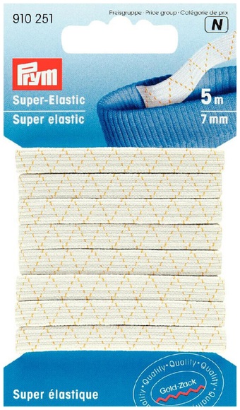Prym Super-Elastic weiss 7 mm 5 m