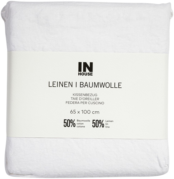Inhouse Kissen Leinen Fifty-Fifty offwhite 65x100