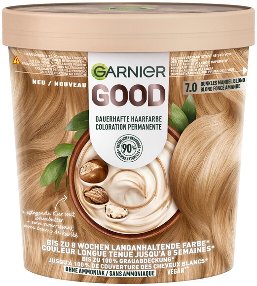 Garnier GOOD Dauerhafte Haarfarbe 7.0 Dunkles Mandel Blond, 1.0Stk