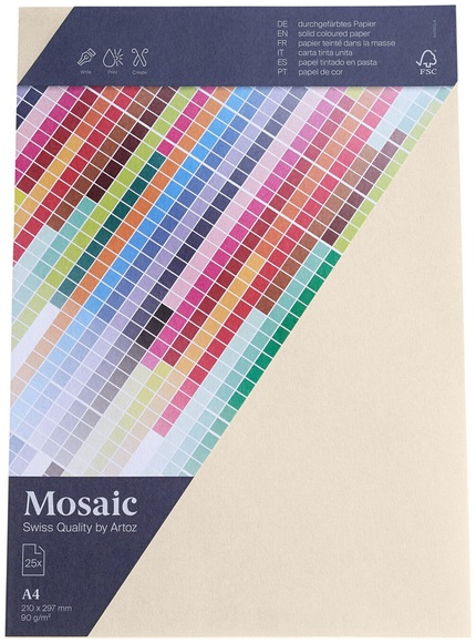 Artoz Mosaic Bogen A4 elfenbein 25 Stück