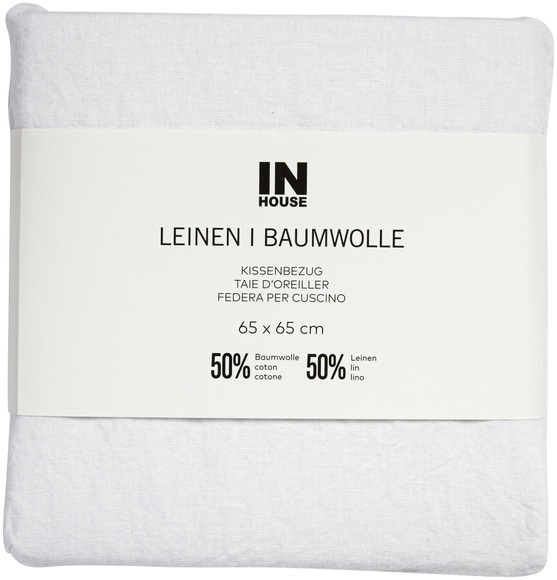 Inhouse Kissen Leinen Fifty-Fifty offwhite 65x65