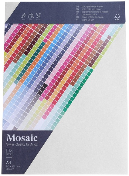 Artoz Mosaic Bogen A4 weiss 25 Stück