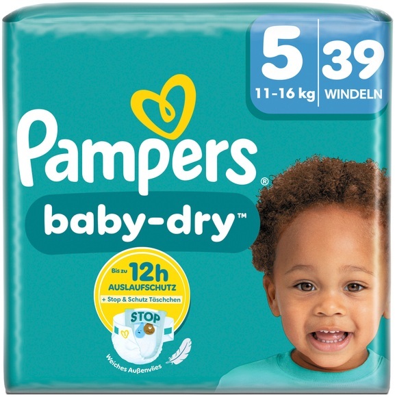 Pampers Baby Dry Junior Grösse 5 11-16kg 39 Windeln