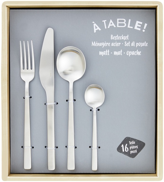 À Table! Besteckset silber matt 16-teilig
