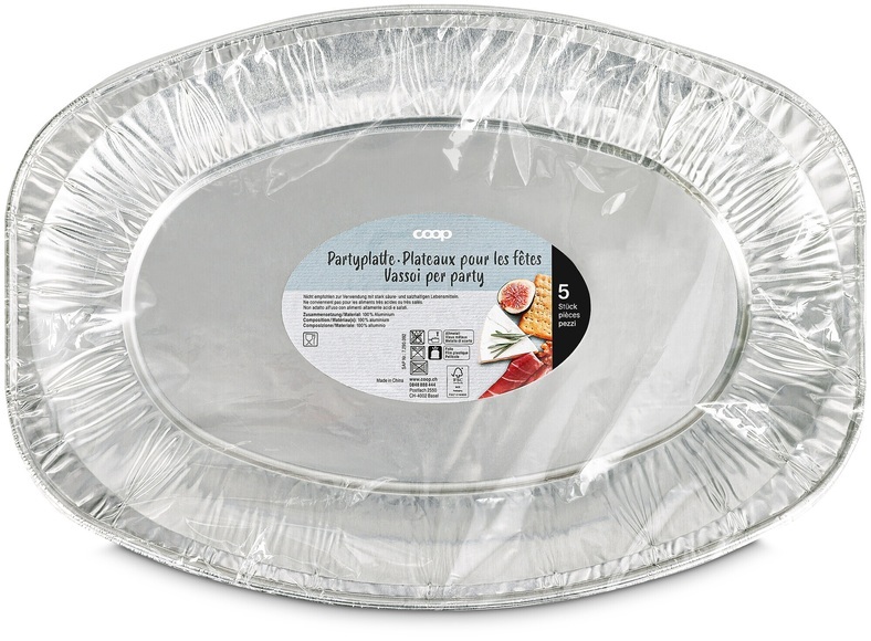 Navette à facettes Coop Aluminium Partyplatten 5St