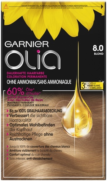 Garnier Olia dauerhafte Haarfarbe 8.0 Blond, 1Stk