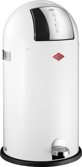 Wesco - Mülleimer mit Pedal Kickboy 40 l - Weiss und Silber