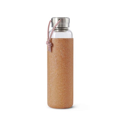 Glas Wasserflasche 0,6 Liter - almond