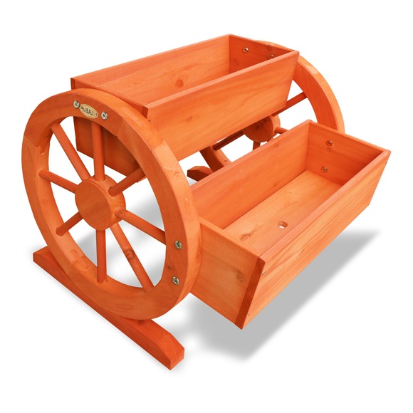 Habau Blumenkasten mit Wagenrad