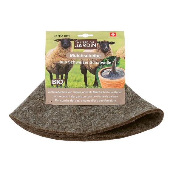 Maître du Jardin Mulchscheibe für Töpfe und Pflanzen aus Schweizer Bio-Schafwolle