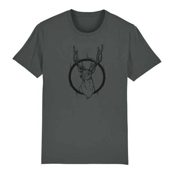 Hauptner Jagd Hirschkopf T-Shirt - anthrazit