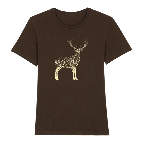 Hauptner Jagd Hirsch Lebensader T-Shirt - dunkelbraun