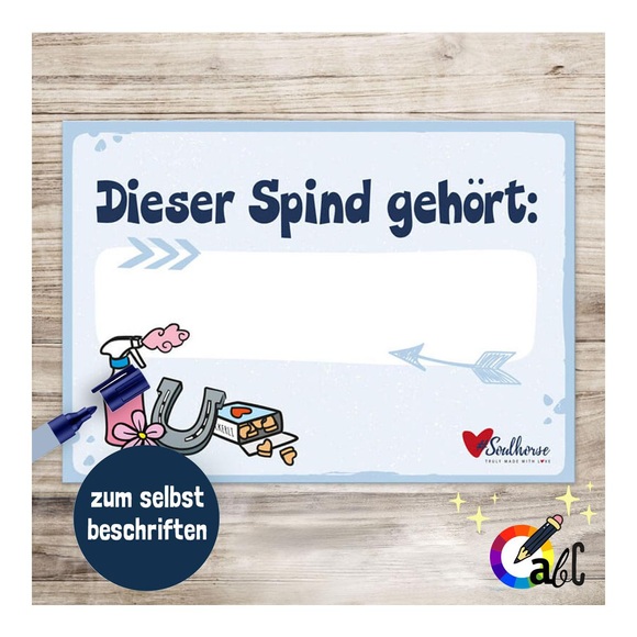 Soulhorse ?Dieser Spind gehört? Schild - Hellblau -