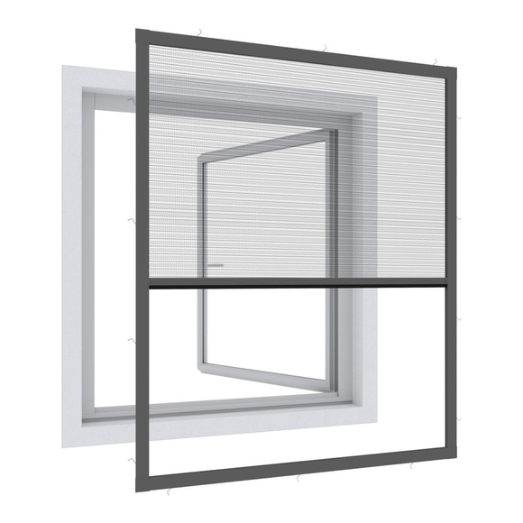 Windhager Einhänge-IS-Fenster Plissée - Anthrazit -