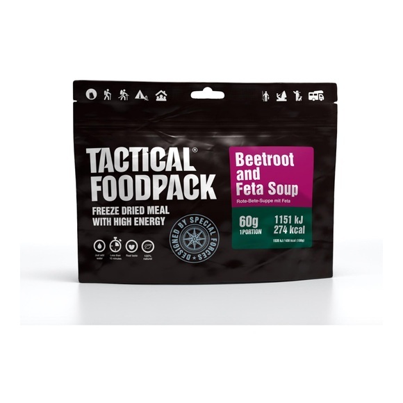 Tactical Foodpack Freeze Dried Mahlzeit 60g Rote-Bete-Suppe mit Feta 2021 Outdoor Ernährung