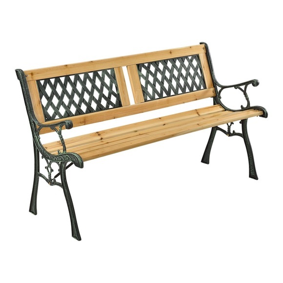 Hauptner Gartenbank (2-Sitzer) mit 2-geteiltem Rautenmusteraus Gusseisen