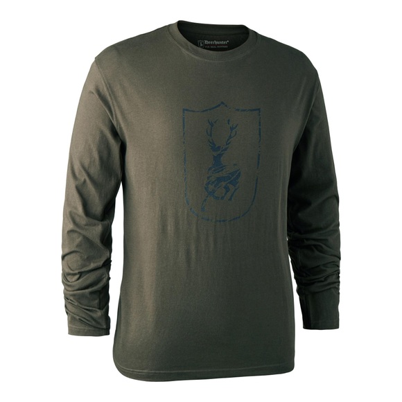 Deerhunter Logo Langarm-Shirt - Bark Green
