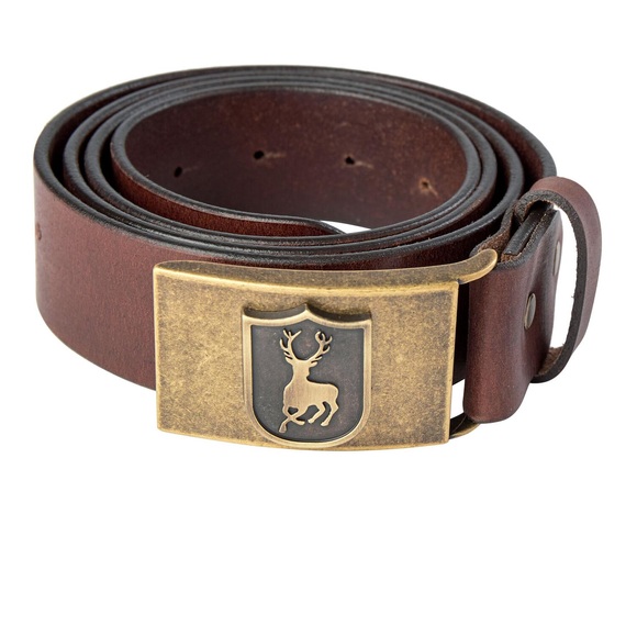 Deerhunter Leather Gürtel mit Logoschliesse - Cognac Brown