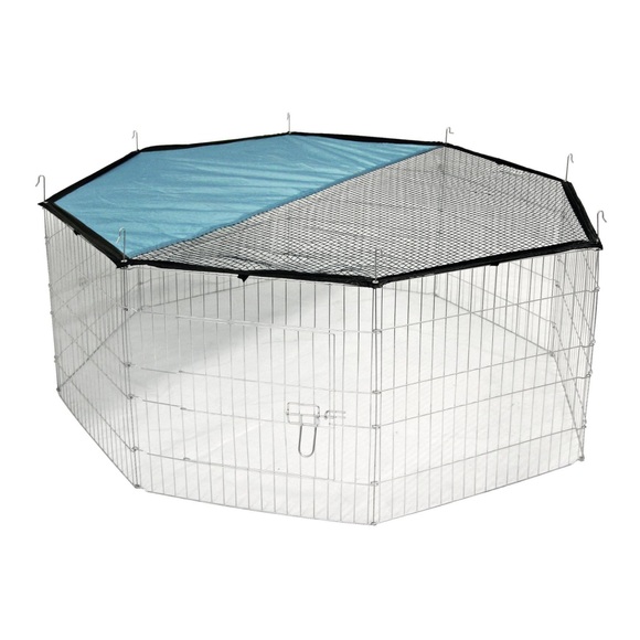 Kerbl Freigehege 8eckig mit Sonnenschutz - 8 Elemente à B 57 x H 56 cm