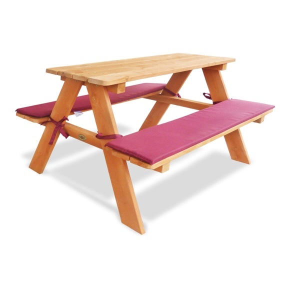 Habau Kinderpicknickbank mit Polsterauflage