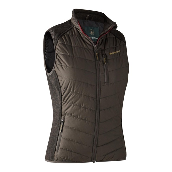Deerhunter Damen Caroline Padded Weste mit Strick - Brown Leaf
