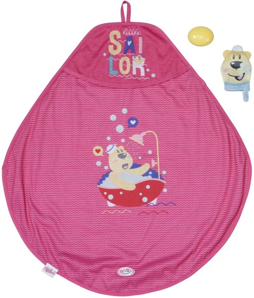 Zapf Creation BABY born Bath Kapuzenhandtuch & Schwamm