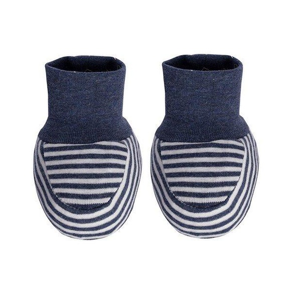 OrganicEra Baby-Schuhe FOOTIE gestreift in indigo melange in Gr. 50/56