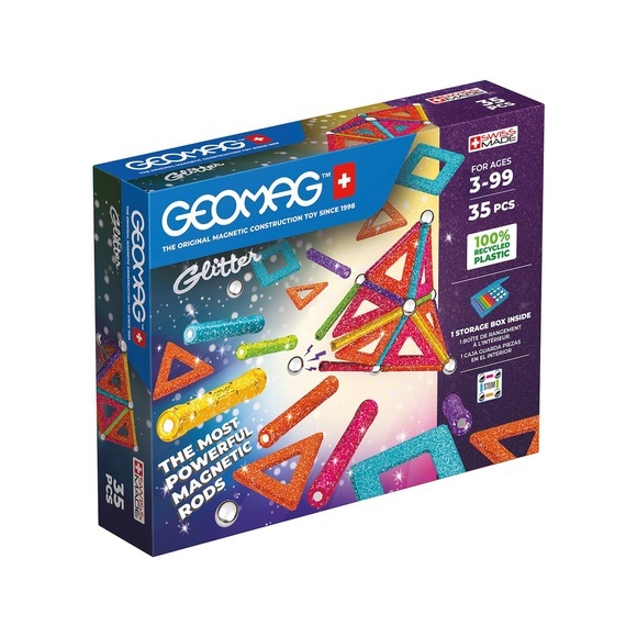 Geomag Panels GREEN line GLITTER 35 Teile