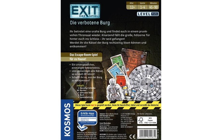 Kosmos Gesellschaftsspiel - EXIT - Die verbotene Burg