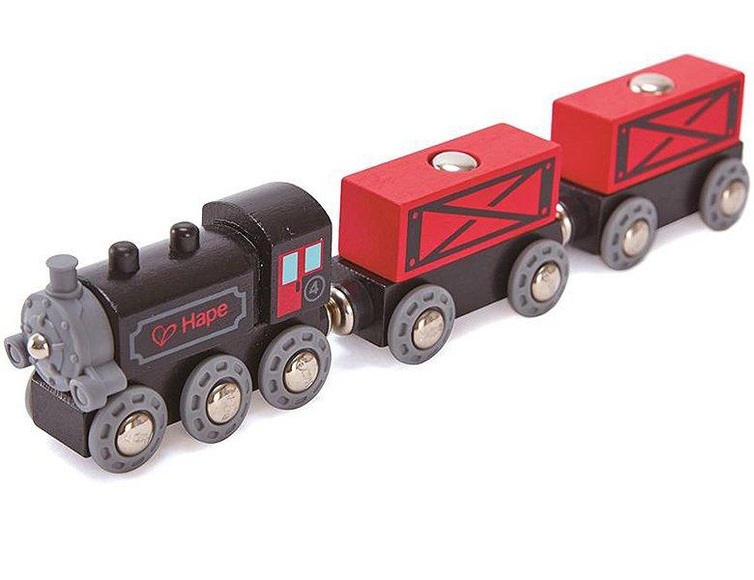 Hape Dampf-Frachtzug 5-teilig aus Holz