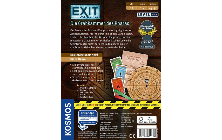 Kosmos EXIT - Das Spiel: Die Grabkammer des Pharao