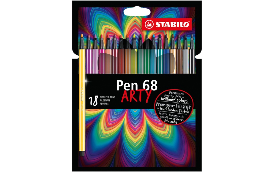 STABILO® Filzstift STABILO® Pen 68 ARTY 18er im Kartonetui