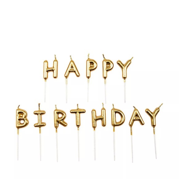 RICO Design Kuchen-Kerzen HAPPY BIRTHDAY 13-teilig in gold