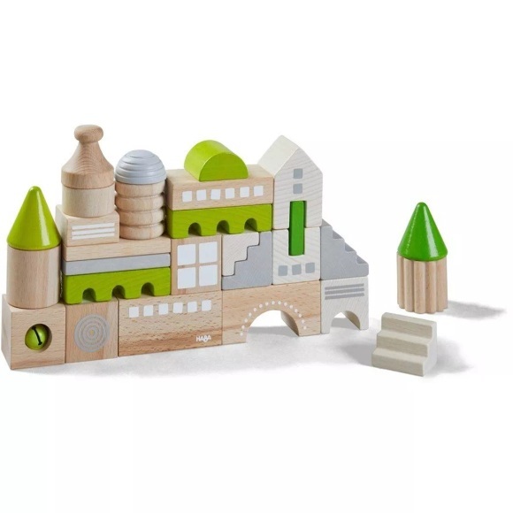 Haba Holz-Bausteine COBURG 28-teilig in natur/grün