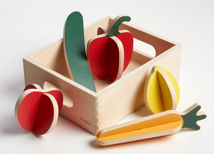 FLEXA Holz-Lebensmittel GEMÜSE 6-teilig mit Kiste