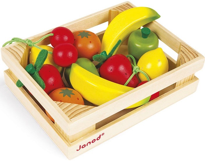 Janod Holz-Obstkiste 12-teilig in bunt