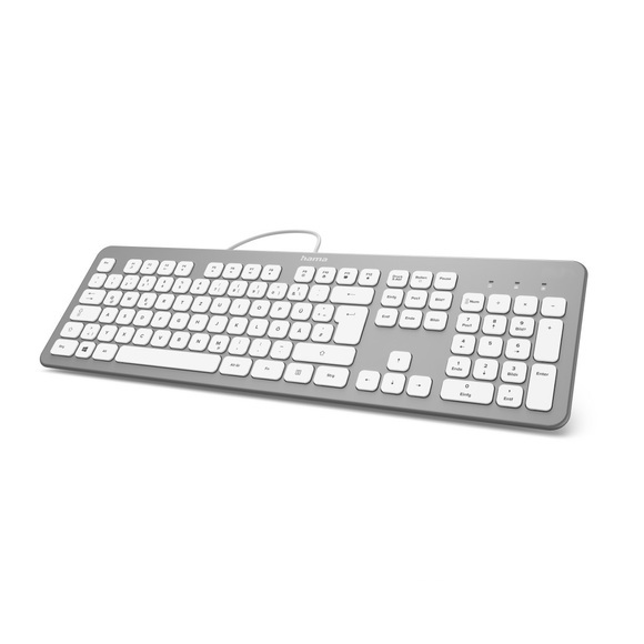 Hama KC-700 Tastatur silber/weiß (Deutsche Ausführung)