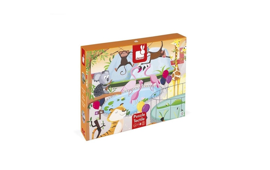 Janod Haptik-Puzzle IM ZOO 20-teilig in bunt